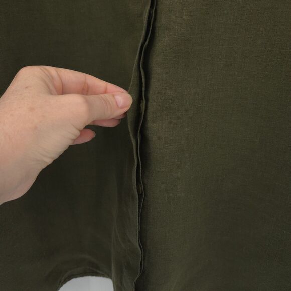 Chico's 100% linen popover tunic top Size 4 (XXL) button up non-iron green - Picture 4 of 9